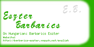 eszter barbarics business card